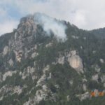 Start of fire on ridge east of Mt. Olympus